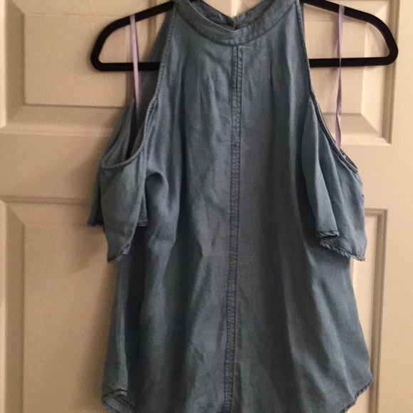 PQLA denim  off the shoulder top - Picture 1 of 6
